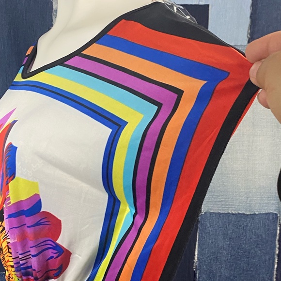 Bold Pretty Little Summer Pool Side Top w/ Elastic Waist Front or Back Tie Sz S - Picture 4 of 6